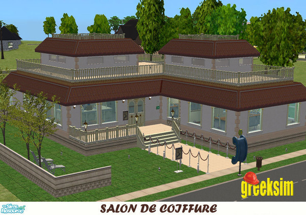 Sims 2 — Salon de Coiffure by greeksim — It works for business. It is the perfect place where your sims can spend time to