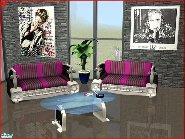 Sims 2 — Jal_Cadillac LoveSeat Black by openhousejack — black cadillac loveseat