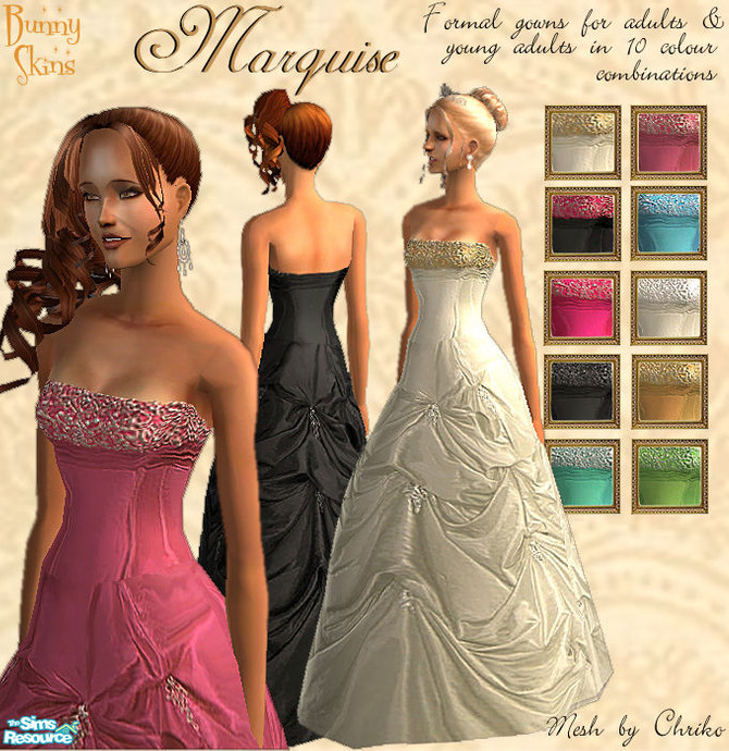 The Sims Resource - Marquise Ballgowns