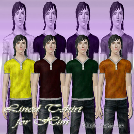 Sims 3 — Lined T-shirt for Him by ierleon — a nice lined shirt for him. recolor-able