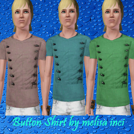 Sims 3 — Button Shirt by melisa_inci — its for young adults its game mesh