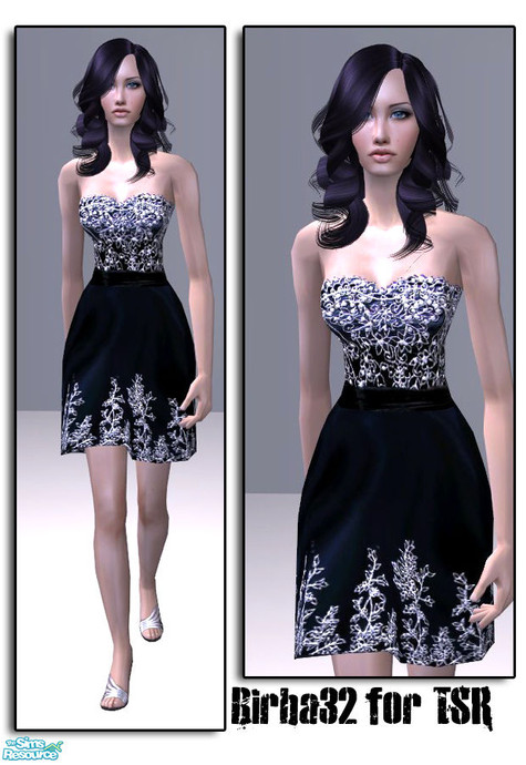 The Sims Resource - Birba32 - New Year Dress - Black