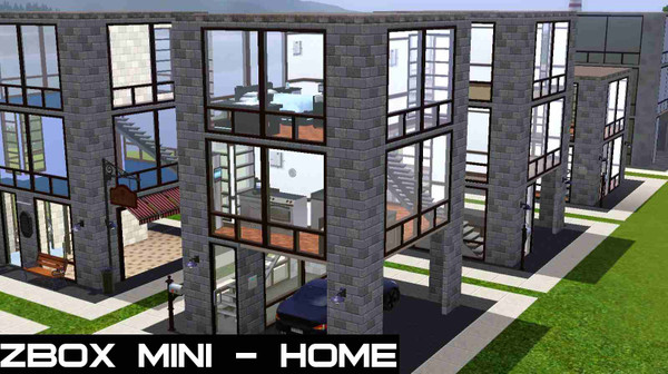 Sims 3 — zBox Mini - Home with Parking by jjsy — Lifestyle in a 6x6-footprint box on a 10x10 lot with a touch of Zen.