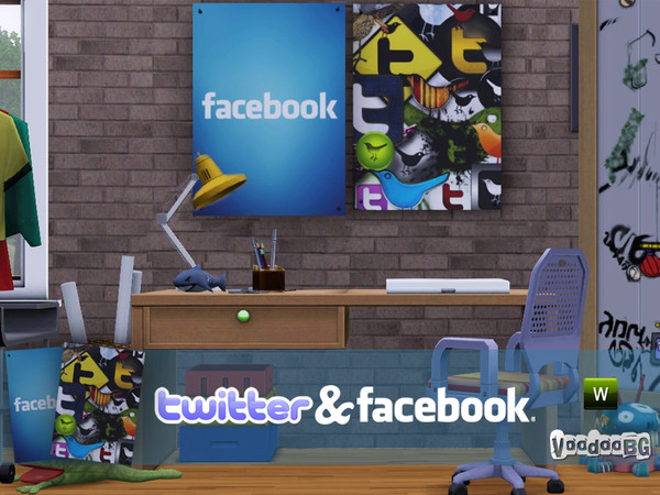 Sims 3 — Facebook And Twitter Posters by VoodooBG — After a long time I decided to do two posters of the two most popular