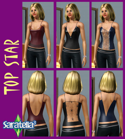 Sims 3 — Top Star by saratella — unglued and provoking, elegant and refined, brazen and recolorable