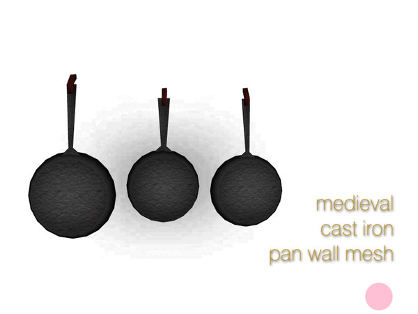 Sims 3 — Cast Iron Pan Wall Mesh by DOT — Cast Iron Pan Wall Mesh by DOT of The Sims Resource