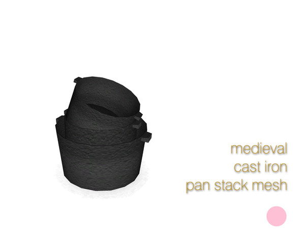 Sims 3 — Cast Iron Pan Stack Mesh by DOT — Cast Iron Pan Stack Mesh by DOT of The Sims Resource