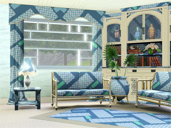 Sims 3 — marcorse_almostwoven by marcorse — A bold, blue geometric - almost woven - pattern