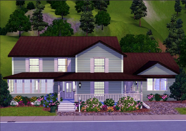 Sims 3 — Country Home  by KillerSnuffles — 3-4 Bedrooms or office 3 Bathrooms Laundry room Big kitchen Dining room Living