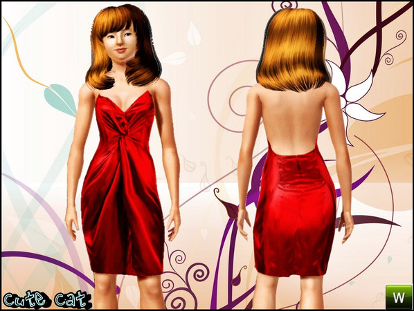 Sims 3 — Reiss Courtney Corset Bustier Dress by Cute-Cat — 