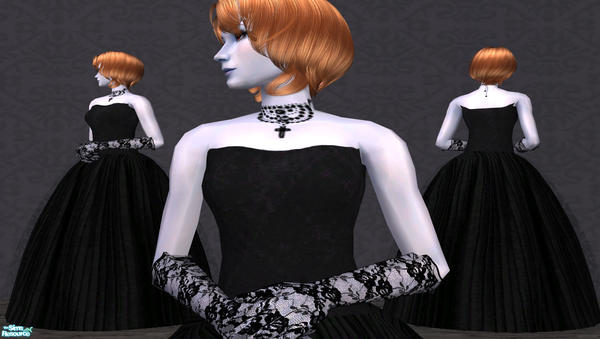 The Sims Resource - Gothic Dresses Set 1 - Black
