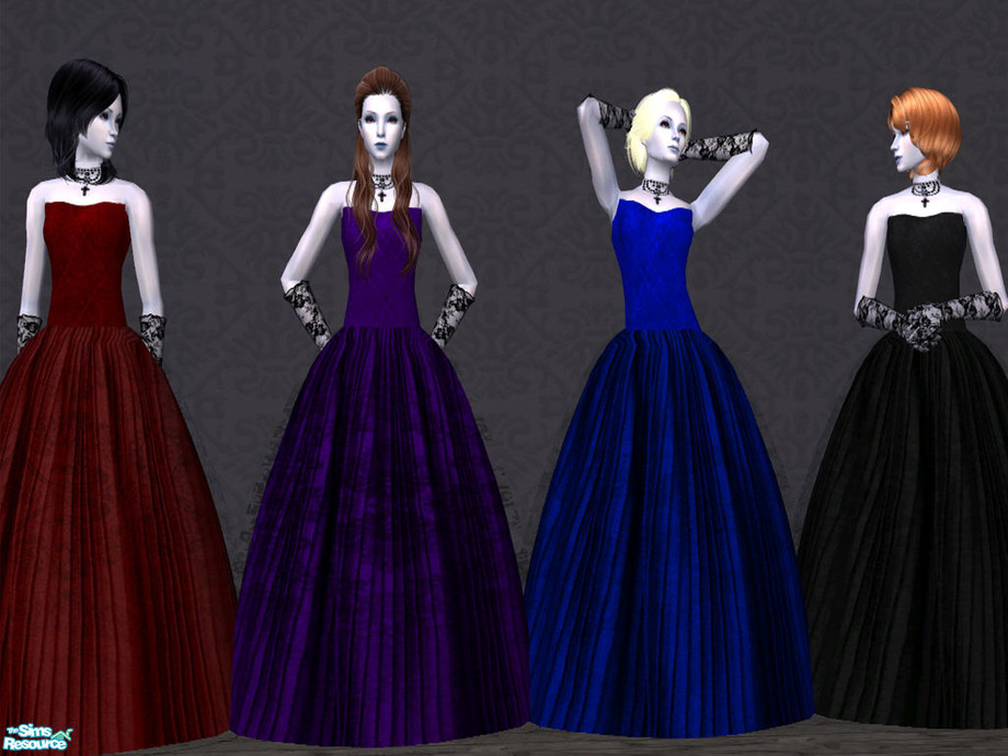 The Sims Resource - Gothic Dresses Set 1