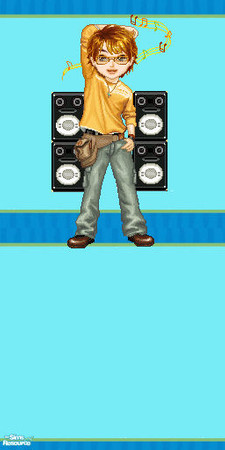 Sims 2 — all boy set - All Boy 7 by skinflin — little man walls blue and green.borders and blue walls.little man disco