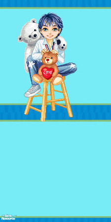 Sims 2 — all boy set - All Boy 6 by skinflin — little man walls blue and green.borders and blue walls.little man