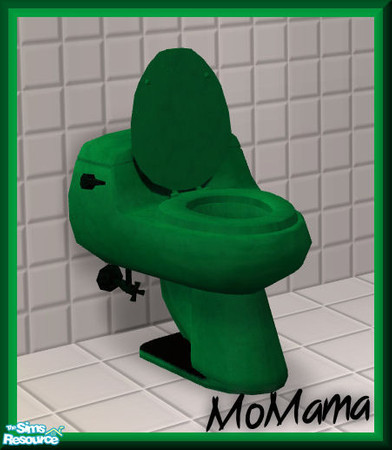 Sims 2 — NK Great Green Bath - Toilet by MoMama — A vibrant green toilet for taking care of business in style.