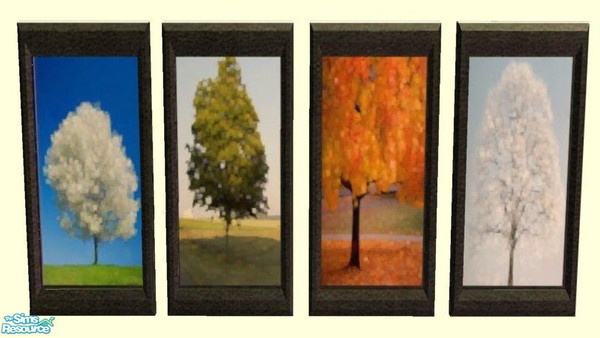 Sims 2 — D2DFour Frames - 4seasons by D2Diamond — Four trees during the four different seasons. Don\'t forget the mesh,