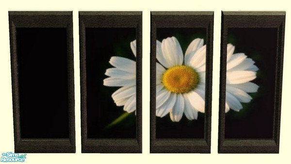 Sims 2 — D2DFour Frames - Daisy by D2Diamond — Don\'t forget the mesh, Four Houses.