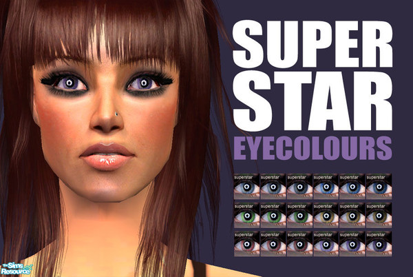 Sims 2 — Superstar Eyecolours by 06bek — These glossy eyes feature a \"light ring\" effect. These effects are