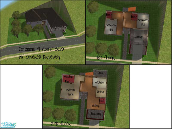 Sims 2 — Covered Garage by xhollyxannx — No CC by me. Nice little home, with a covered garage.