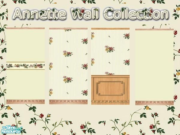 Sims 2 — Annette Wall Collection by simari — A collection of mix and match wallpapers.