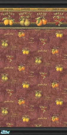 Sims 2 — Fruit Orchard 1 by tamlfra — Classic black molding, and a design sure to please.