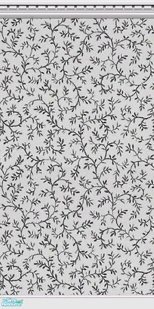 Sims 2 — Black & White Scrollwork wall 2 by tamlfra — Three wallpapers available, with a beautiful matching bedding