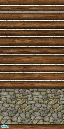 Sims 2 — Rocky Logs by tamlfra — Just a log wall, suitable for your most rustic dwelling... With rocks!!