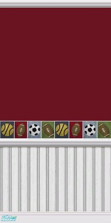 Sims 2 — Sporty Wall 4 by tamlfra — Footballs, basketballs, soccer balls, and more! Bright colors for the baby.. Set