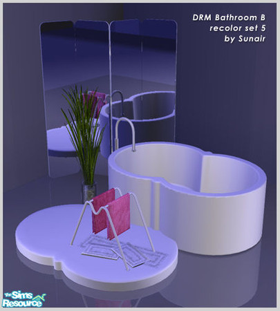 Sims 2 — DRM Bathroom B - Recolor set 5 by Sunair — DRM Bathroom B - Recolor set 5 (white)