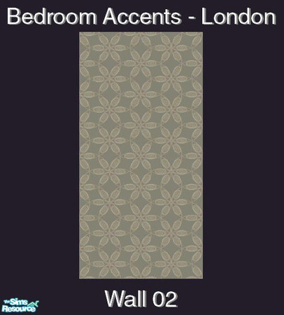 Sims 2 — Bedroom Accents - London - Wall 02 by Waverly — The Bedroom Accents collection consists of new beddings, rugs,