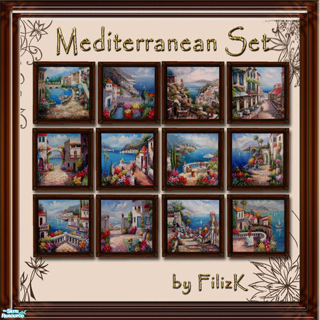 Sims 2 — Mediterranean Set by filizk — Bringing you the serenity and the beauty of Mediterranean. 12 recolors of