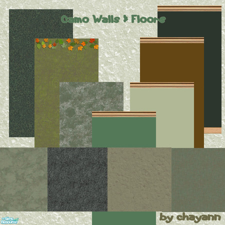 Sims 2 — Camo Walls & Floors by chayann — Created especially for hobbes27, this set is designed to compliment my camo
