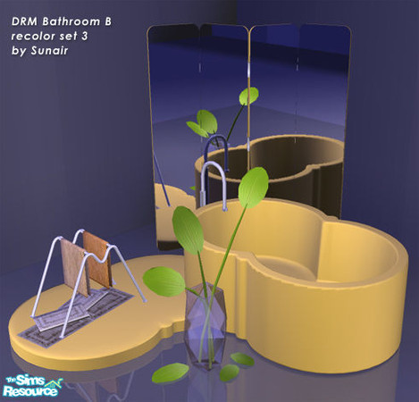 Sims 2 — DRM Bathroom B - Recolor set 3 by Sunair — DRM Bathroom B - Recolor set 3 (darkwood)