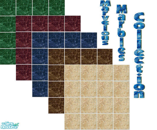 Sims 2 — Marvelous Marbles Collection by okadoka — A collection of fine polished marble flooring to impress your friends.