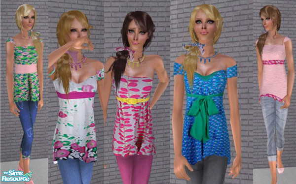 Sims 2 — Sunday Set by TSR Archive — 5 casuals for your sims. Perfect for picnics and leisure time activities. No mesh