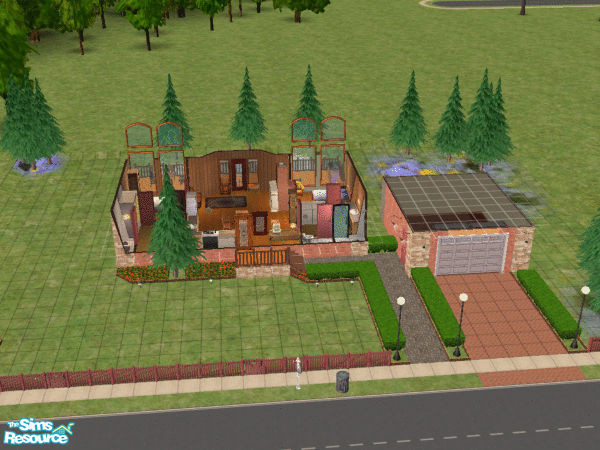 Sims 2 — Open ceiling  by simsimcherie — This house is a two story home with only one story. Has a open ceiling living.