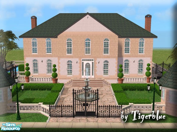 Sims 2 — Georgian Manor (Stone) by Tigerblue — This lot looks much more striking in game than in this pic! A large Manor