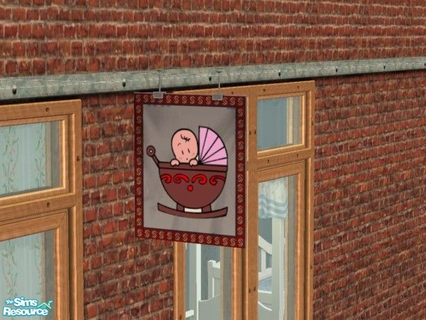 Sims 2 — Hanging Sign Set 2 -  Baby 3 by schweighsr — Tired of the same old shop signs? Well, there are plenty of new