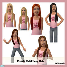 Sims 2 — Childs Long Hair Style by rebecah — Long hair for female child with 6 textures.