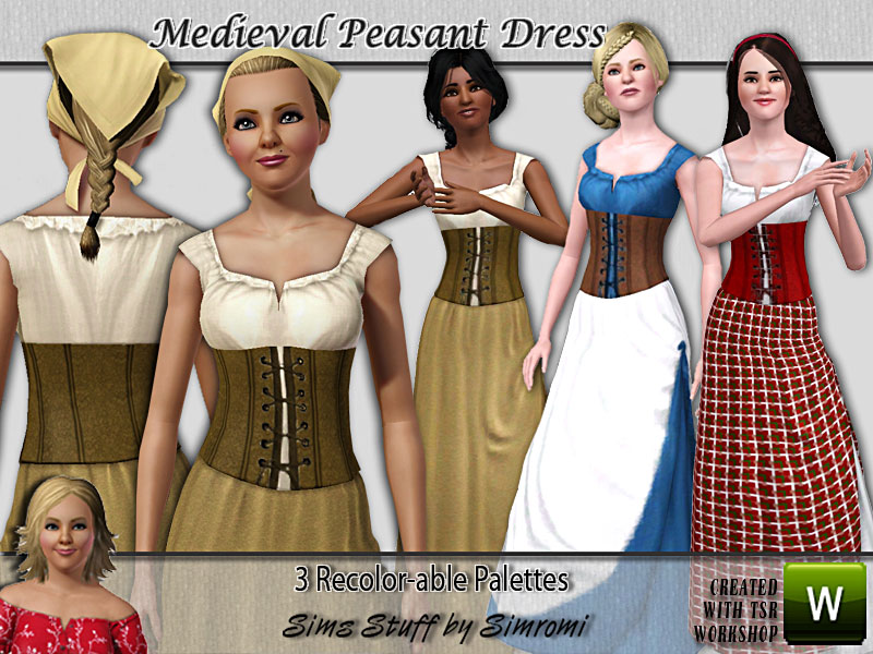 The Sims Resource Medieval Peasant Dress Afya