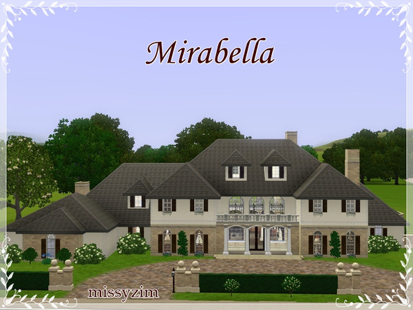 Sims 3 — Mirabella by missyzim — A lovely country mansion with very little custom content. On the first floor is a dining