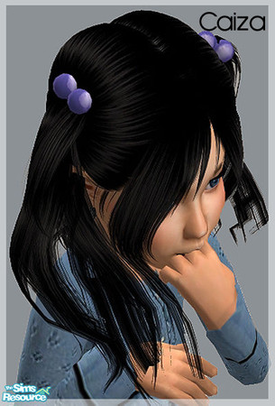 Sims 2 — Retextures of Peggyzone hair 005809 - Black by Caiza — The hairstyle is for toddlers and children only and the
