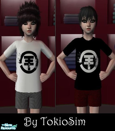 Sims 2 — 2 Tokio Hotel\'s undies by TokioSim — For child male, two recolors, no mesh requiered 1)Black and Red 2)White