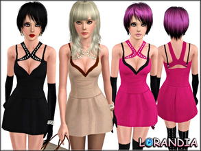 Sims 3 — Studded Dress by LorandiaSims3 — Studded Dress for your sims 3 females casual and formal wardrobe. 3 recolorable