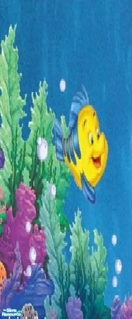 Sims 2 — Ariel Set Bedroom - Ariel Flounder Wall by Bury me deep inside your heart — 