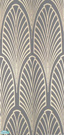 Sims 2 — Laura Simly Designs Art Deco Wallpaper - Silver Fans by debs913 — Silver on silver stylized fans. Art Deco fan