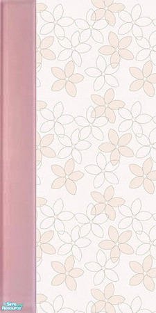 Sims 2 — *Flower* Wallpapers -(pink/cream with pink border) by ayyuff — Pink/cream with pink border. Cost:1