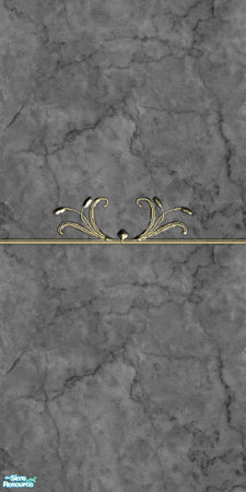 Sims 2 — Black Marble With Gold Embossed Adornments - Blackdeco by eriduserpent — Beautiful black marble panel with a