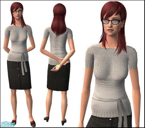 Sims 2 — Expression - Grey with black by confide — Don\'t forget to download Mesh_confideElderMidDresshoes_mar08.