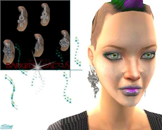 Sims 2 — Gothica Earrings Part 1 by darkred_cactus — Hi you all! My first accesorries!I hope you\'ll enjoy ^_